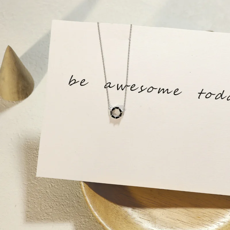 

Simple Mini Black CZ Ring 925 Sterling Silver Necklace