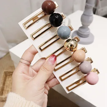 

Elegant Metal Imitiation Pearl Hairpins Women Korea Metal Ball Hair Clips Simple Hair Accessories Barrettes dropshipping