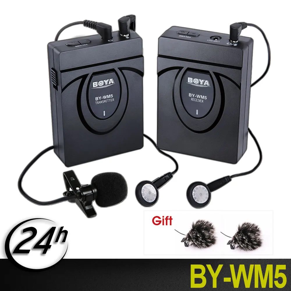 

BOYA BY-WM5 Pro Wireless Lavalier Lapel Microphone System for DSLR Camera Camcorders Audio Recorder