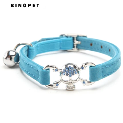 Горячие Bling пиратский череп Бархатный кот воротничок товары для животных амулеты