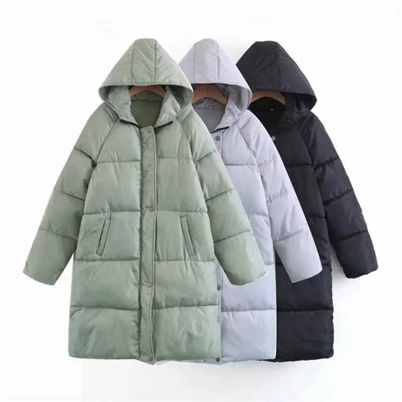 

2019 fashion winter parkas women Plus size Hooded coats Thicken Keep warm Outerwear female Down cotton jacket No fur collar G356