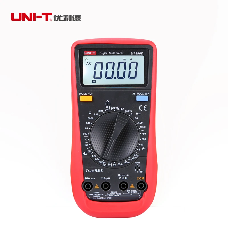 UNI T UT890D Цифровой мультиметр True RMS мультиметры кепки Ом Herz Multi Тестер с белым