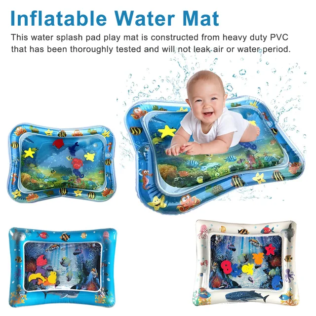 $US $10.58  Baby Kids Water Play Mat 3D Fish Print Inflatable Thicken PVC Infant Fun Time Play Mat Pad Toddler 