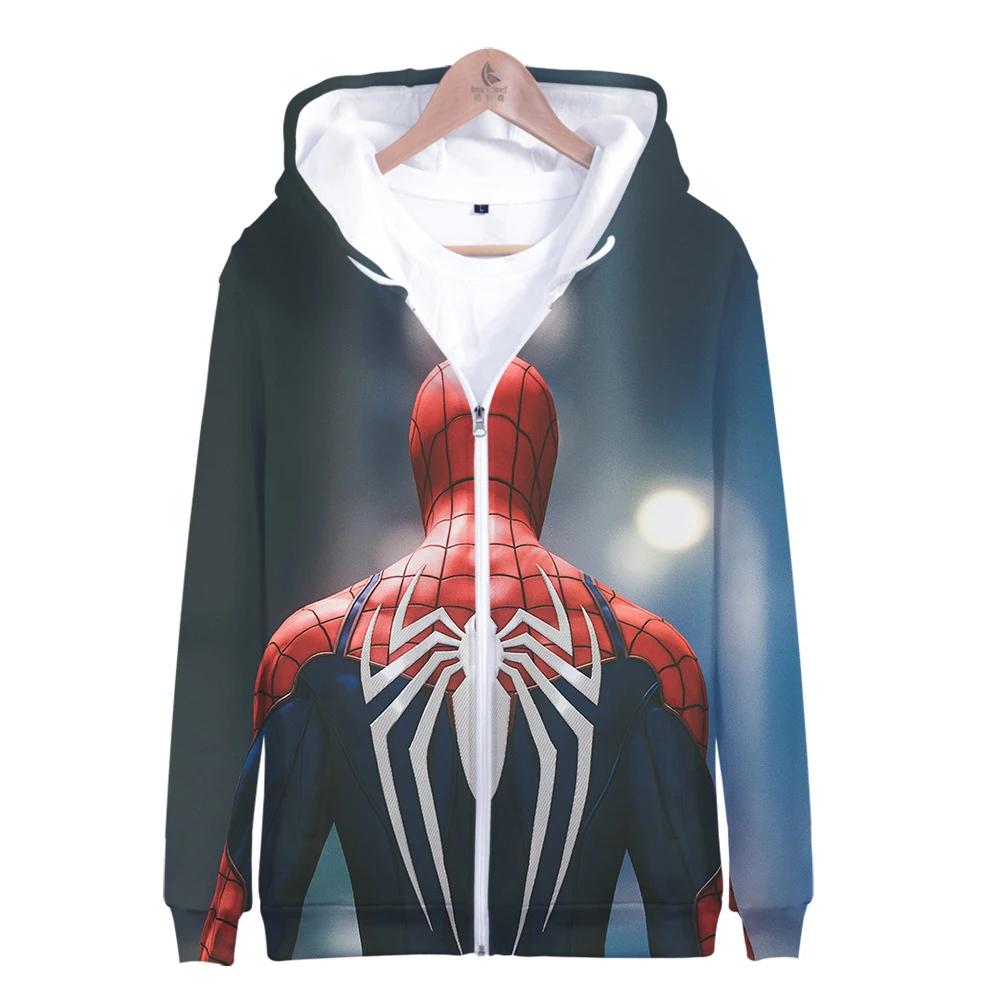 Spider man far from home Zipper Sweatshirt Casual Hoodies New Fashion Cool Highstreet  Autumn Clothes Spider man Sweatshirt