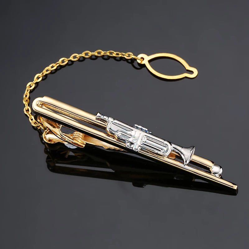 

High-end brand tie clip men's suit shirt tie pin accessories gold horn model tie clip fashion design style
