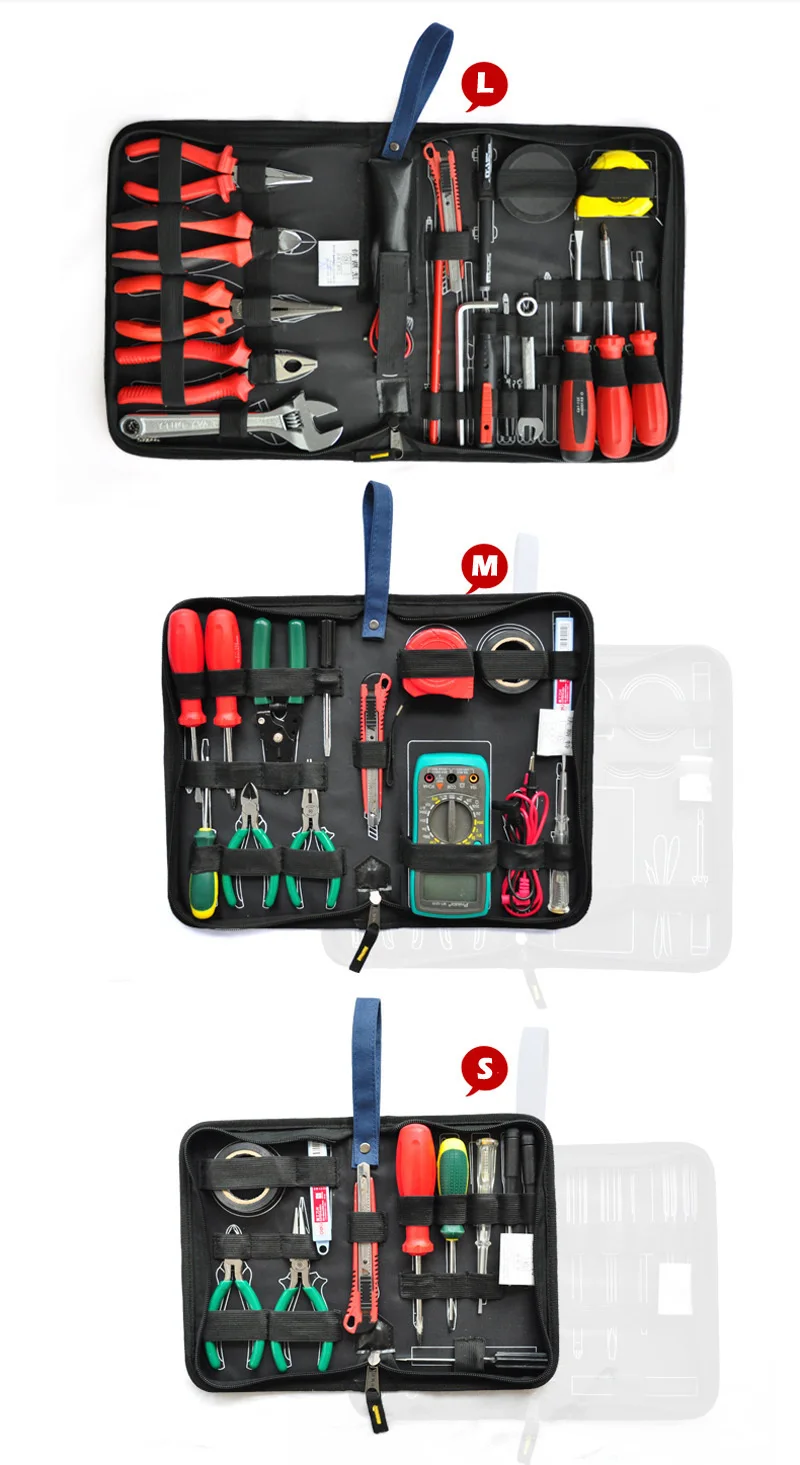 С прочной пластиной Professional электрики сумки для инструментов многофункционал хранения комплект для органайзера мешок инструментарий