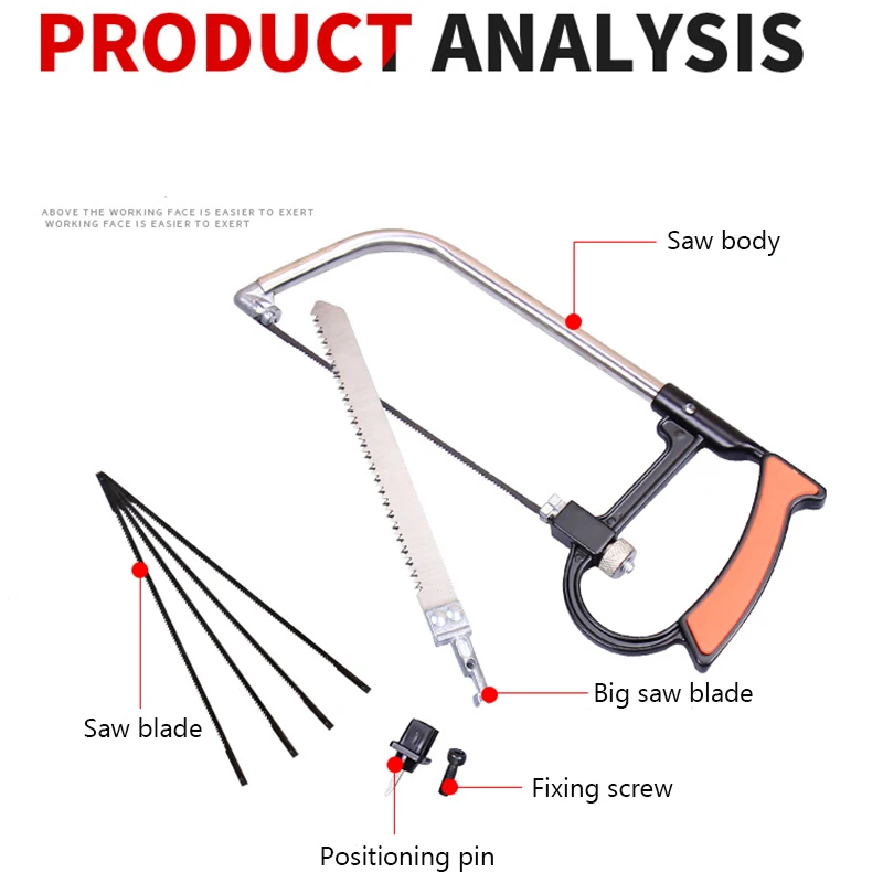 KALAIDUN 8 in 1 Magic Saw Multifunction Purpose Hand DIY Steel Saw Metal Wood Saw Kit Woodworking Metalworking Model Hobby Tool-4
