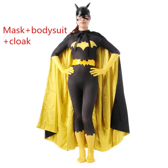 Movie Adult Batman Costume Women Mask Bodysuit Cloak Zentai Cosplay Catsuit Super Hero Batman Keychain Batman Helmet Cosplay