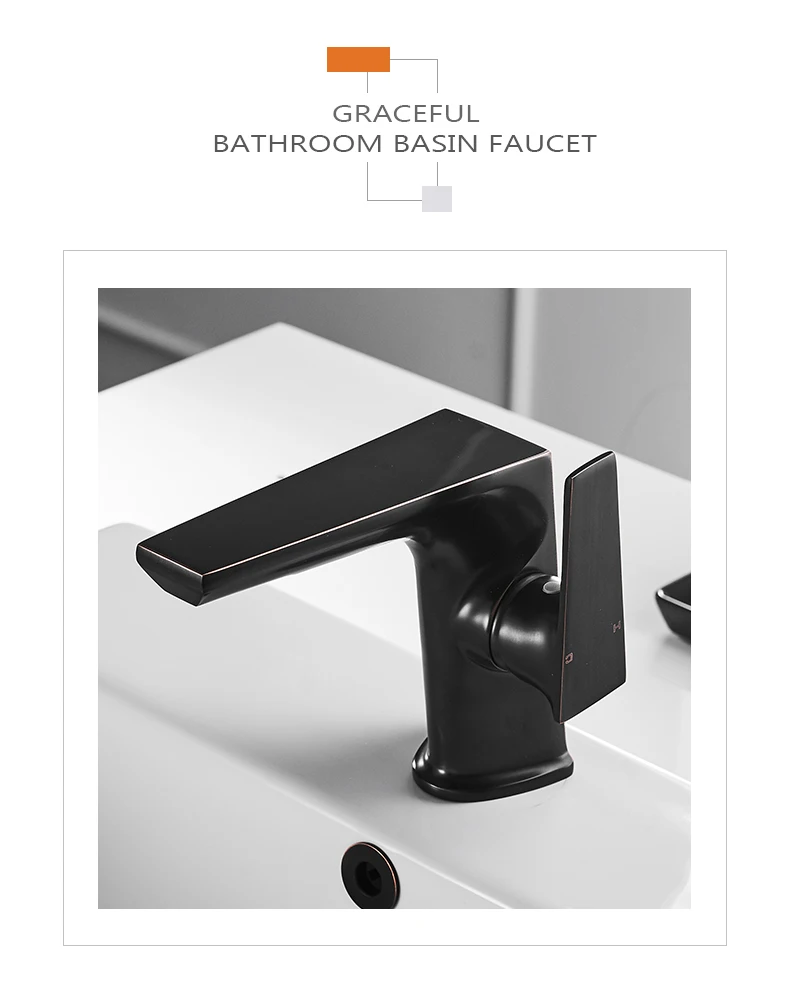 Basin Faucet Retro Black Faucet Taps Bathroom Sink Faucet Single Handle Hole Deck Vintage Wash Hot Cold Mixer Tap Crane 588009