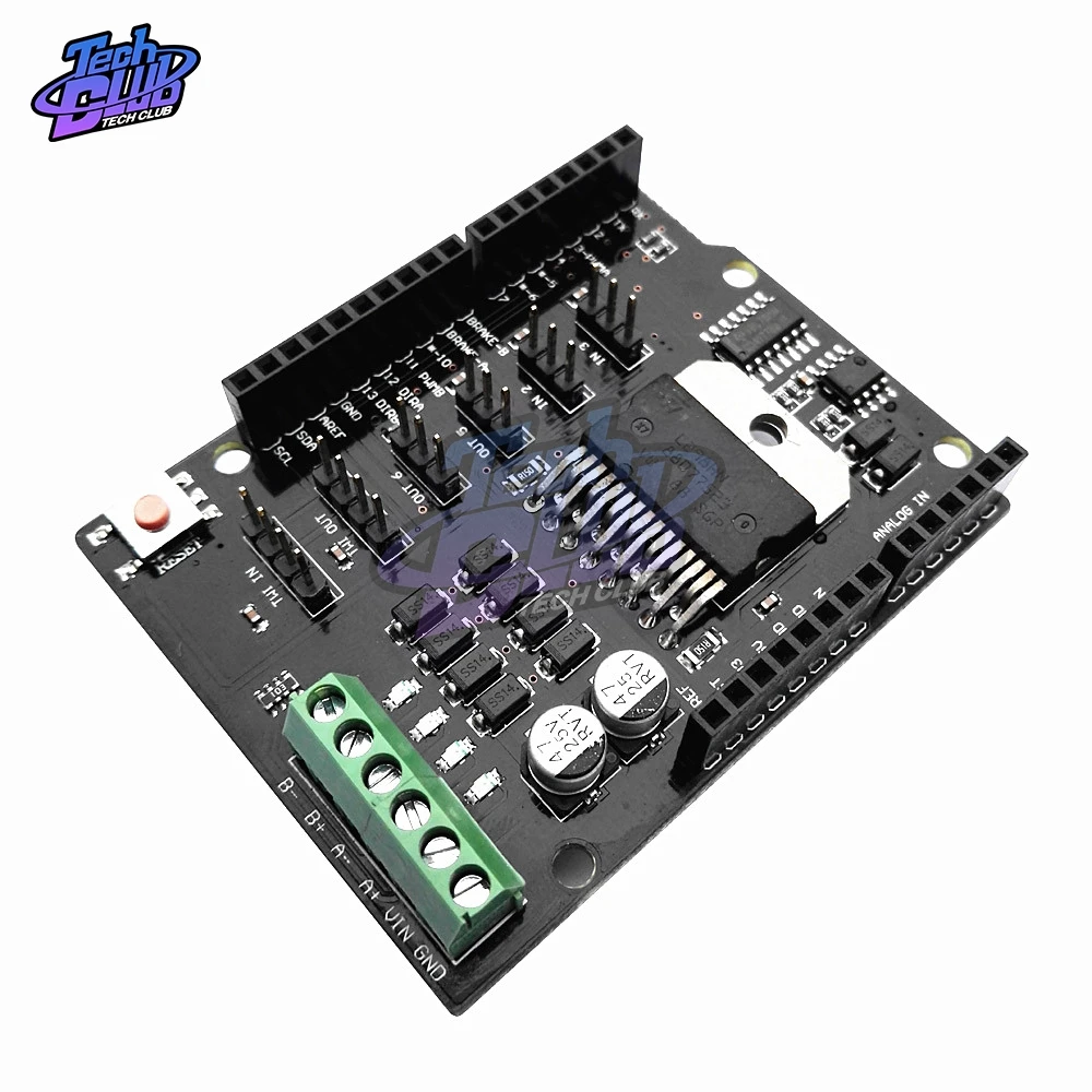 Для Arduino UNO R3 MEGA2560 Двухканальный драйвер двигателя постоянного тока Плата расширения l298нh модуль вождения Замена L298P L298