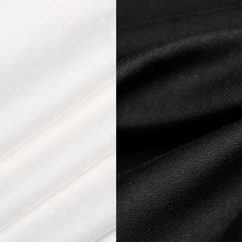 

Solid Color White Black Cotton Fabric for Summer and Spring Dress Shirt Pants Clothes 160CM Wide 170G/M DE757
