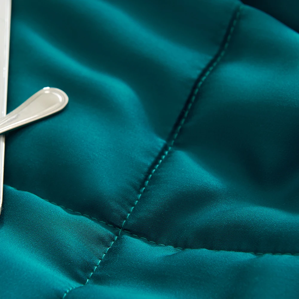 100% Lyocell Tencel ткань тонкое одеяло темное Cyan летнее сплошные цветные стеганые одеяла