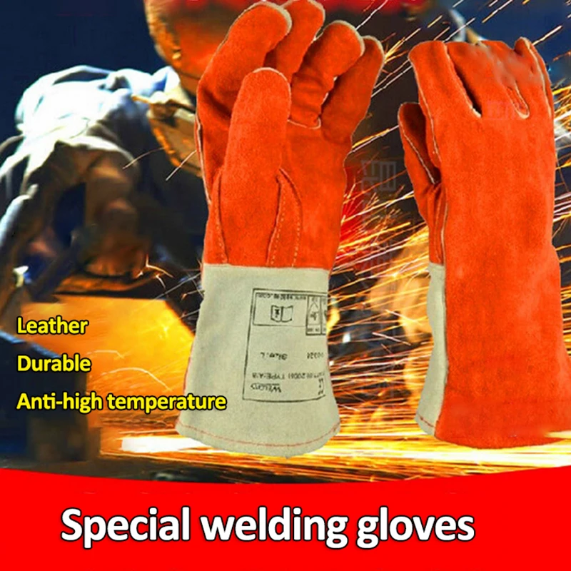Cowhide Welding Gloves COMBO Welder Tool high temperature Heat Shield