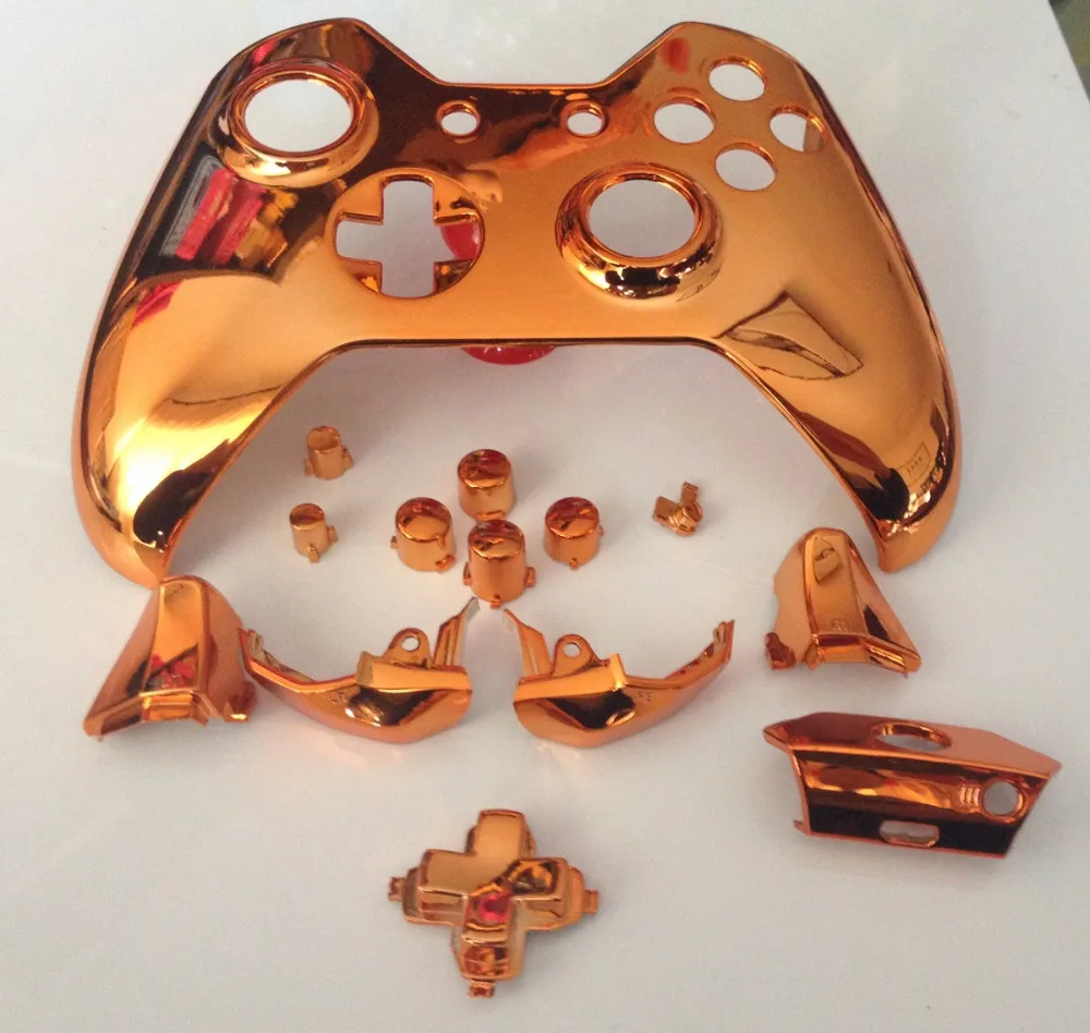 

For Xbox One Controller Custom Hydro Dipped Replacement Shell Case Cover Mod &Replacement Silver ABXY Dpad Full Buttons Set Kits