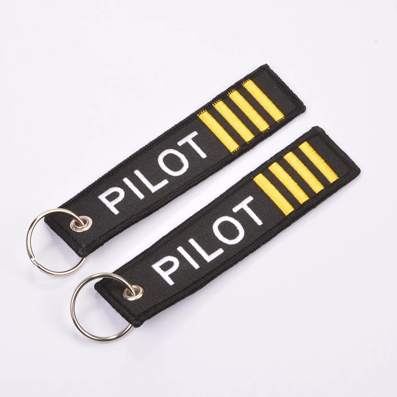 

1pcs Pilot Key Chain Embroidery Aviation Gift Key Tag Label Chaveiro Key Ring Chain for Pilot Bag Car Atacado Llaveros De Acero