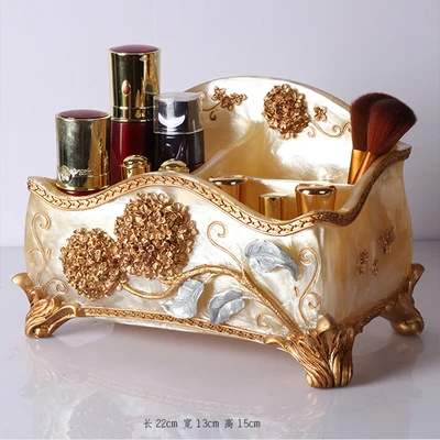 

Luxury Cosmetic Lipstick Holder Handicraft Carving And Painting Eco Resin Makeup Organizer Cosmetic Holder Makeup Tools Storage