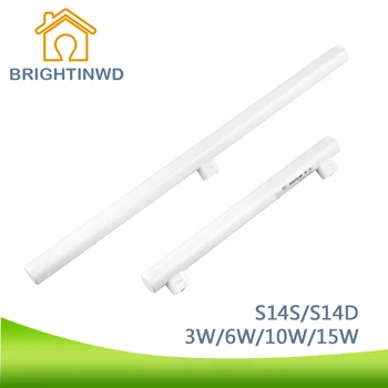 

BRIGHTINWD 110V 220V S14S S14D LED Light Linestra Integrated Tube Strip Lamp Mirror Wall Light Powerful 3W 6W 10W 15W Tube Light