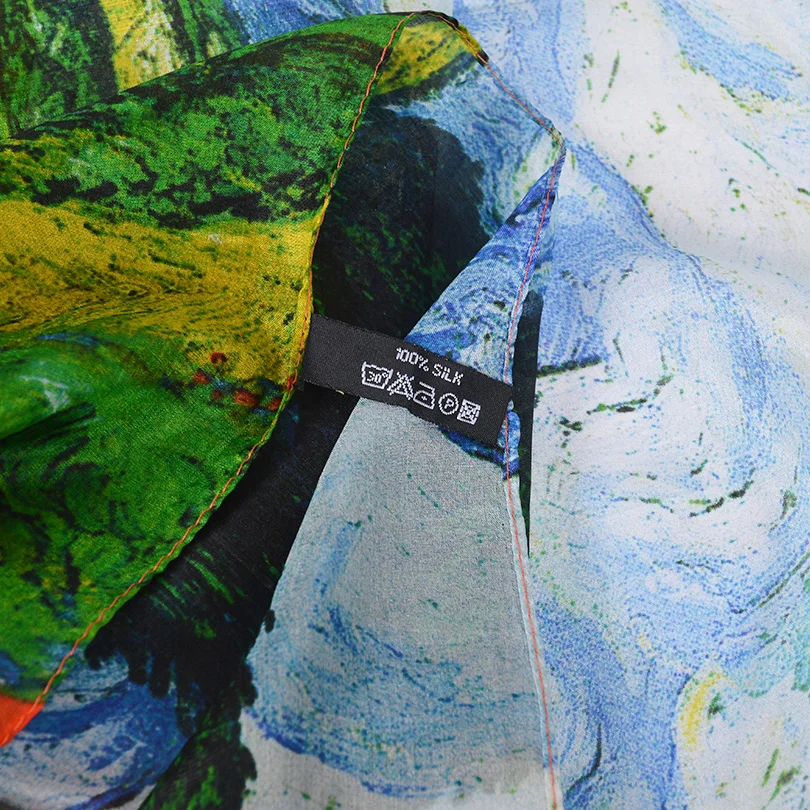 [BYSIFA] синий зеленый шелковый шарф Shaw Foulard Femme, новинка, Роскошные, чистые шелковые длинные шарфы, обертывания, Осень-зима, Дамский шейный шарф