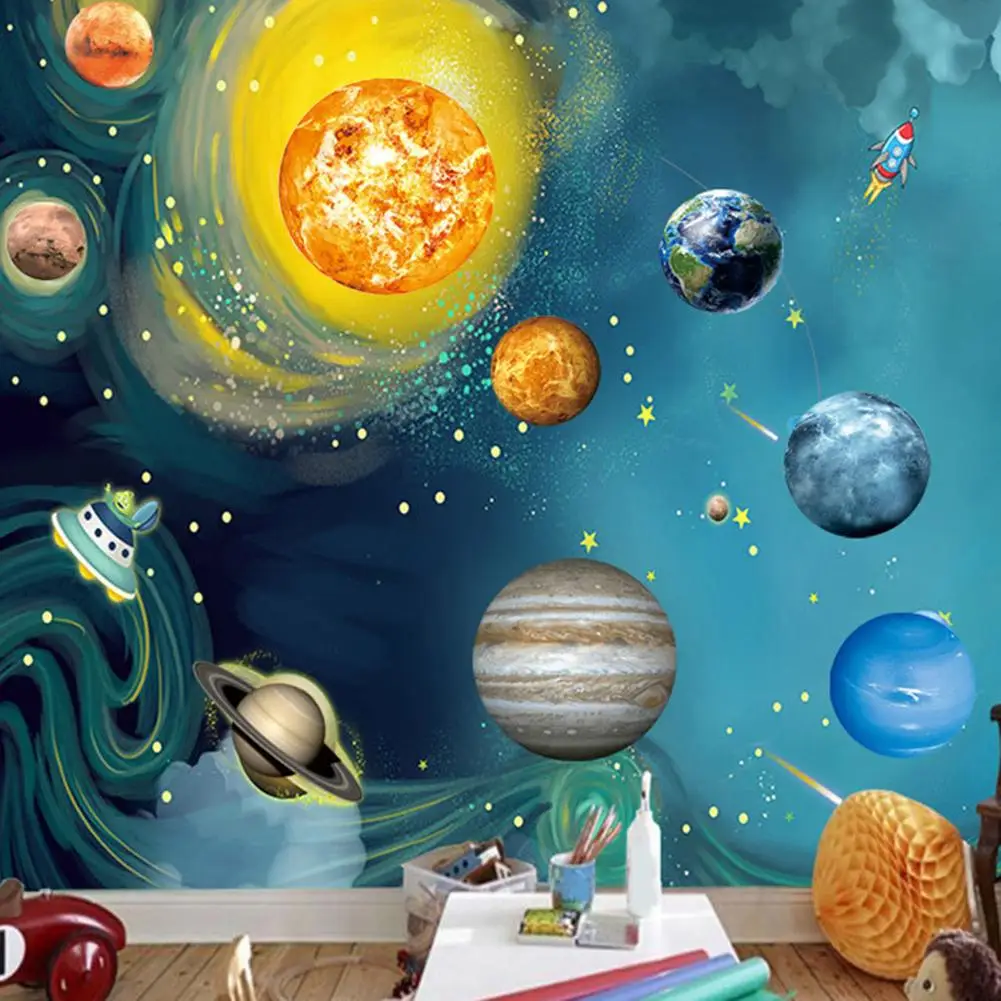 Solar System DIY Wall Sticker Removable Glow in Dark Decal Room