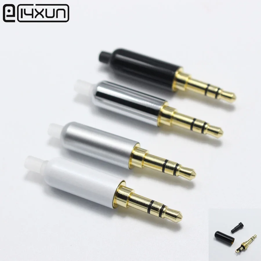 2pcs 3.5mm 3 Pole Stereo Headset Plug with Tail 3.5 mm Gold Plated