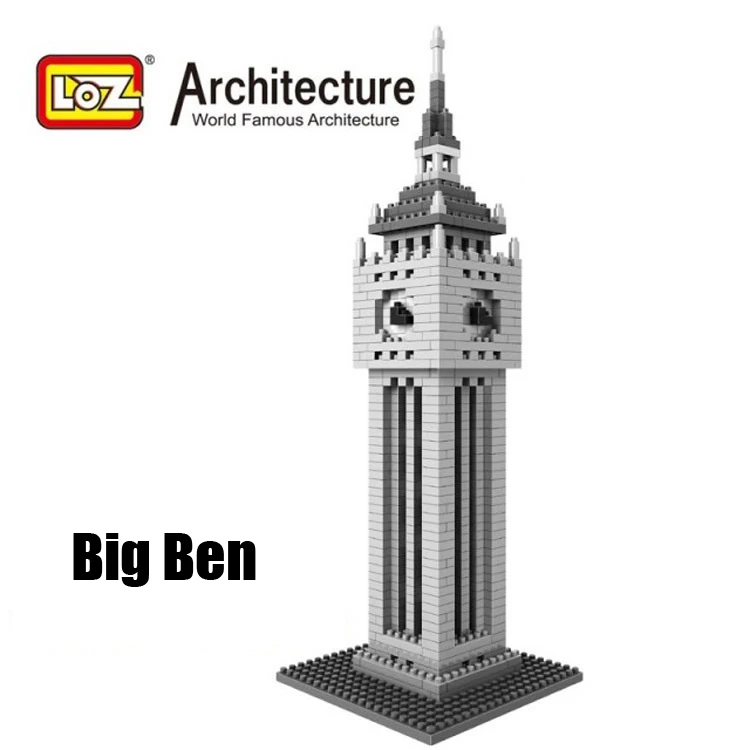 

World Famous Architecture Loz Mini Diamond Building Block Model Elizabeth Tower Big Ben London United Kingdom England Nanoblock
