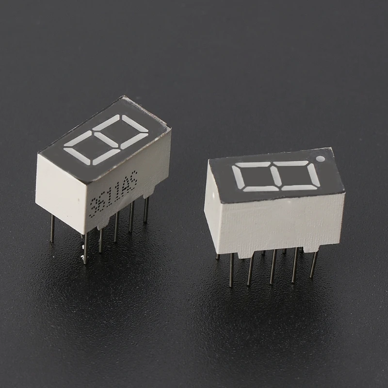 

5Pcs 0.36" Common Cathode 1 Bit 10 Pin 7 Segment Red LED Display Digital Tubes