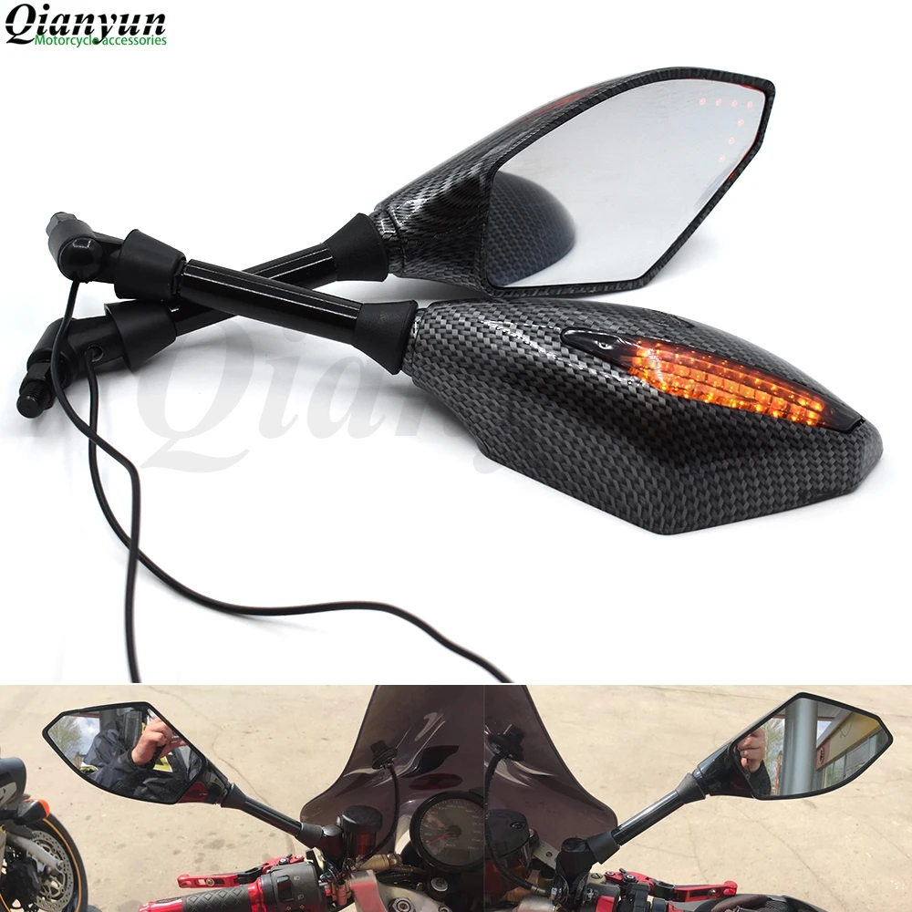 

Universal motorcycle LED turn signal rear view mirror turn signal indicator For Yamaha FZ6 FAZER FZ6R FZ8 FZ1 FAZER XJ6 MT-09
