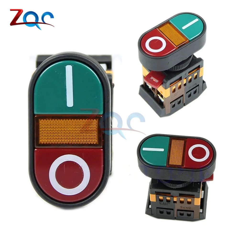 

Red Green Light Indicator Momentary Switch Power Start Stop ON OFF Push Button
