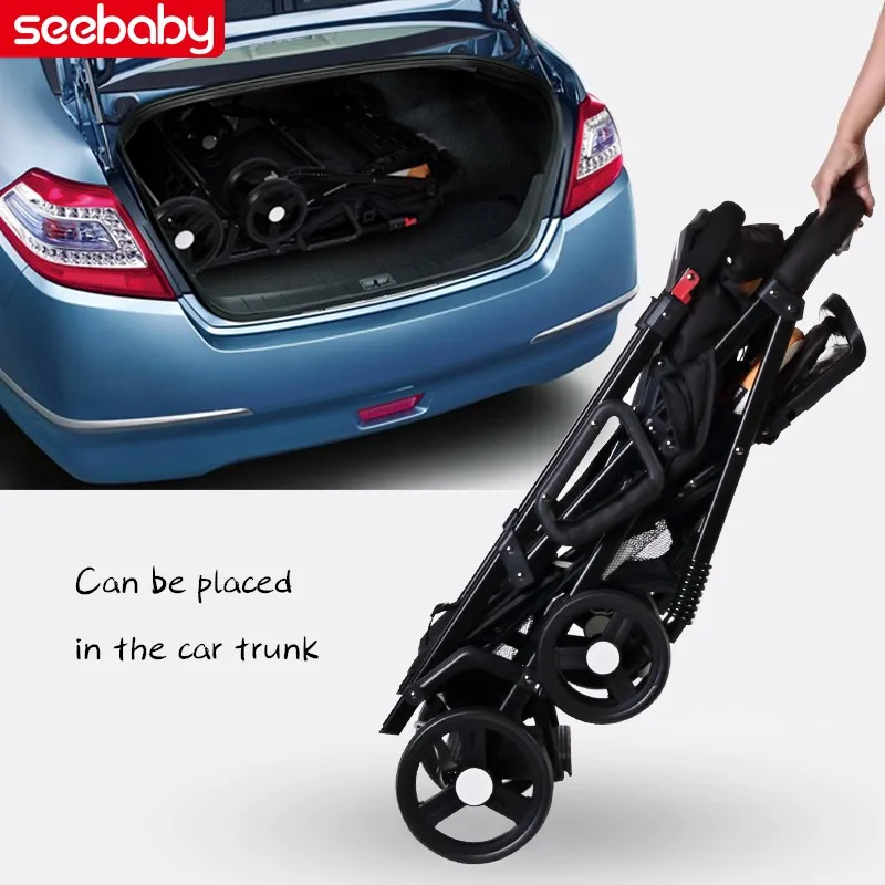  Foldable twin baby stroller second child double stroller easy folding light can lie and sit multipl