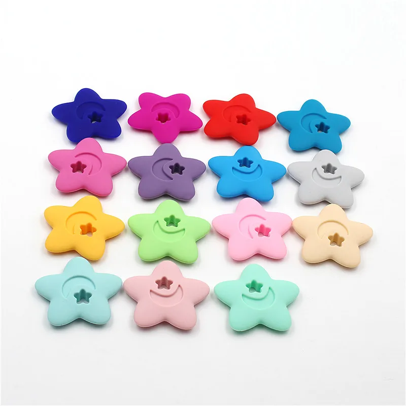 

1 piece Baby Silicone Teether Food Grade Teether Star For Baby Pacifier Clip Chain Teething Necklace DIY Project