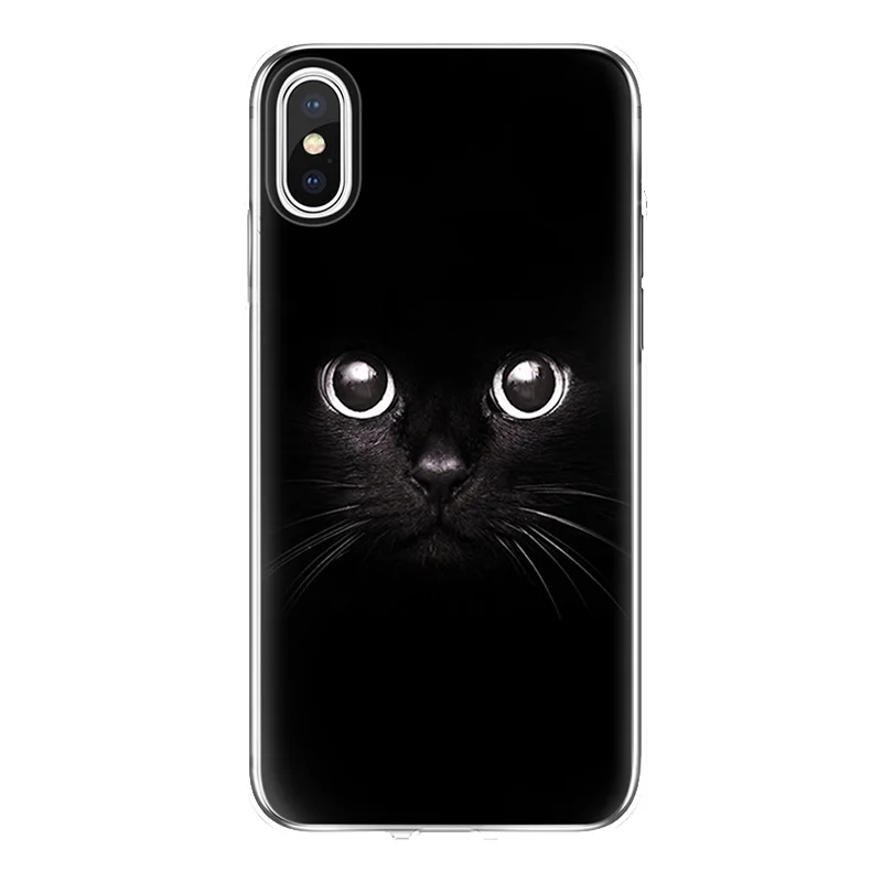 Чехол с котом для iPhone 11 Pro XS Max XR X 5 SE 2020 6S 7 8 Plus чехол Huawei P20 P30 P40 Mate 10 20 30 Lite Honor 8X