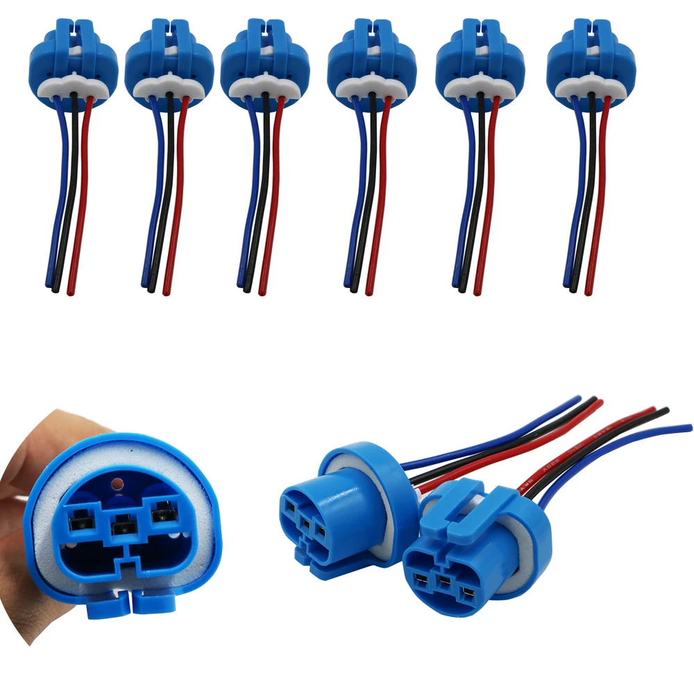 YSY 100pcs Waterproof HID Connector HB5 9007 Xenon Light Plug Female Adapter Halogen Bulb Socket with Pins wire harness | Автомобили и
