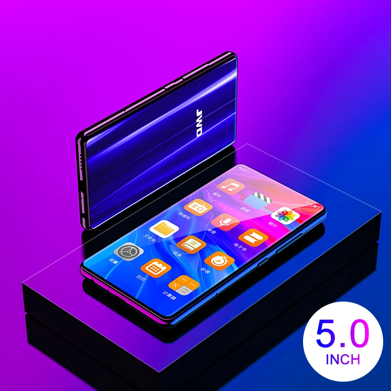 Cena JWD oryginalny 8GB Hifi mp4 odtwarzacz muzyczny 5.0 calowy ekran dotykowy wbudowany głośnik z radiem FM Ebook wideo z baterią 2400mAh