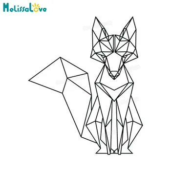 

Novel Design Geometric Sitting Staring Fox Wall Sticker For Kids Baby Room Nursery Decals Vinyl Art Murals Great Gift YY812