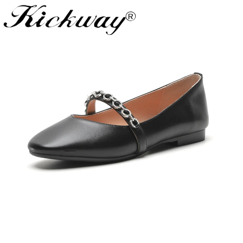 Women Loafers Genuine Leather Women Casual Shoes Slip On Black Tan Crystal flat shoes Ladies Flat Shoes For Work Plus Size 34-42 Women Loafers Genuine Leather Women Casual Shoes Slip On Black Tan Crystal flat shoes Ladies Flat Shoes For Work Plus Size 34-42
