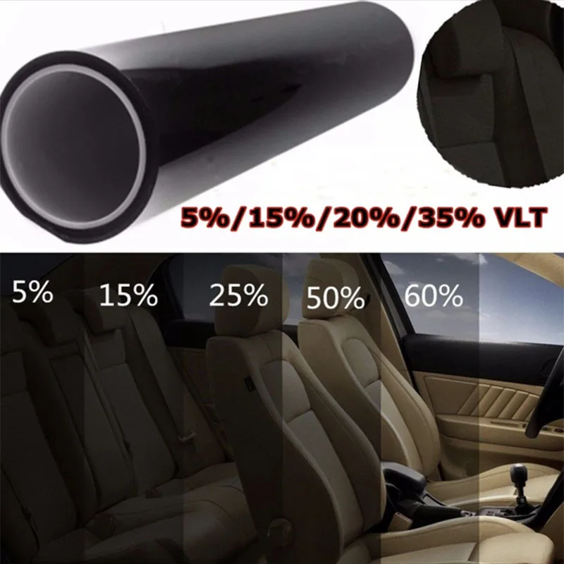 car sun shade Black Car Window Tint Film Glass VLT 5% tinting auto sticker decal sunshade film for car residential commercial