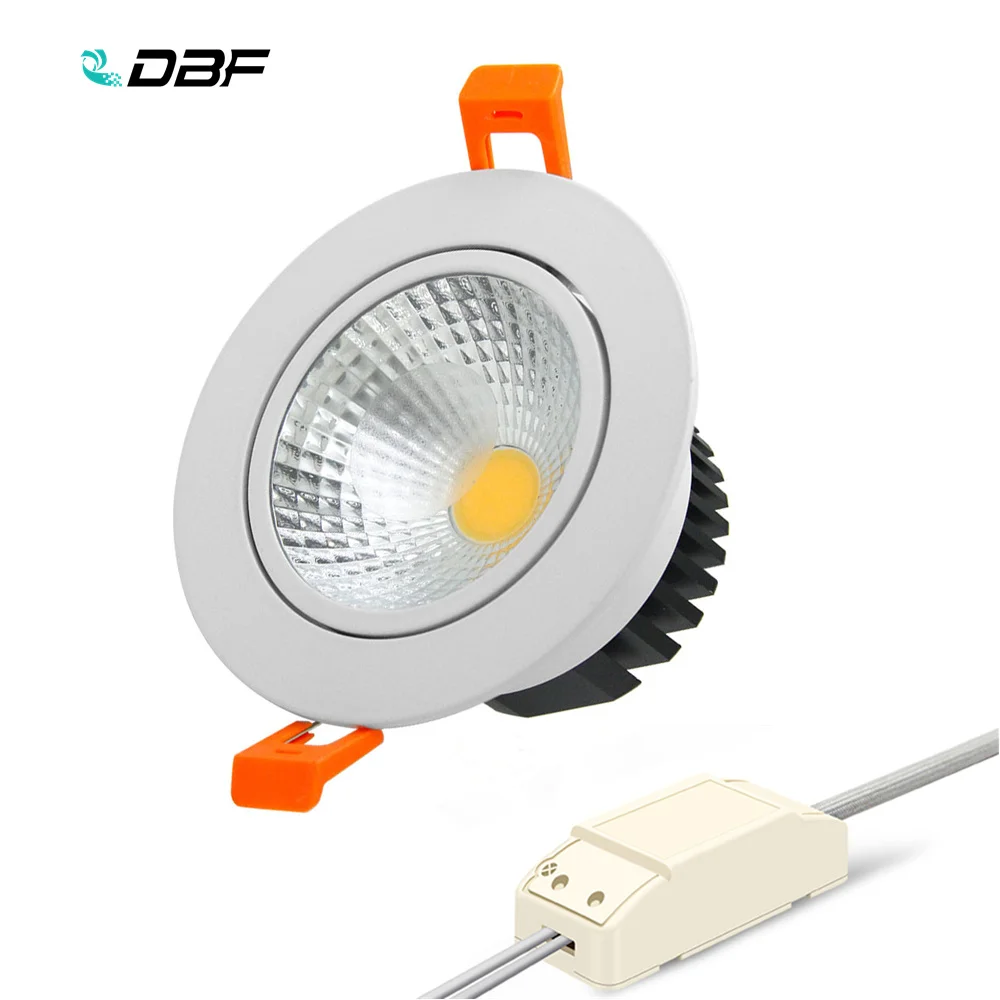 [DBF]Anti-glare Recessed Ceiling Spot Light Dimmable 6W 9W 12W 15W LED COB Downlight with AC85-265V Transformer Home Decor | Лампы и