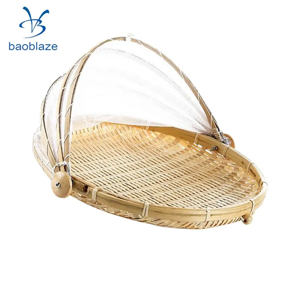 Bamboo Serving Food Tent Basket Hand Woven Fruit Baskets Storage 6 Designs