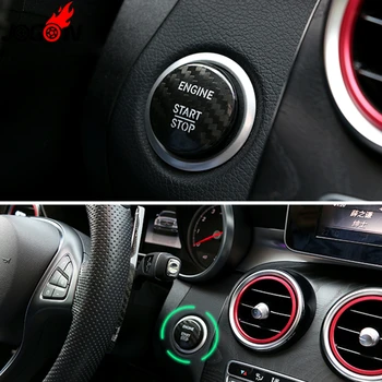 

For Mercedes Benz GL GLS Class X166 GL350 400 500 550 GL63 Carbon Fiber Start Stop Engine Button Trim Sticker Cover