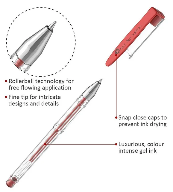 HuiQin 100 Gel Pen Set with Case - Image 6