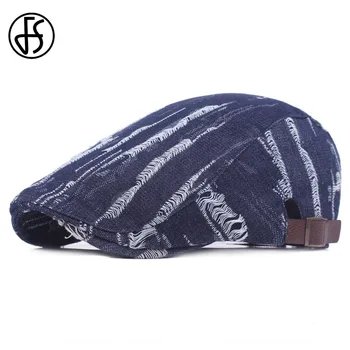 

FS Jeans Berets Caps For Men Women Casual Peaked Caps Denim Flat Hats Casquette Cap Adjustable Newsboy Gorras Planas