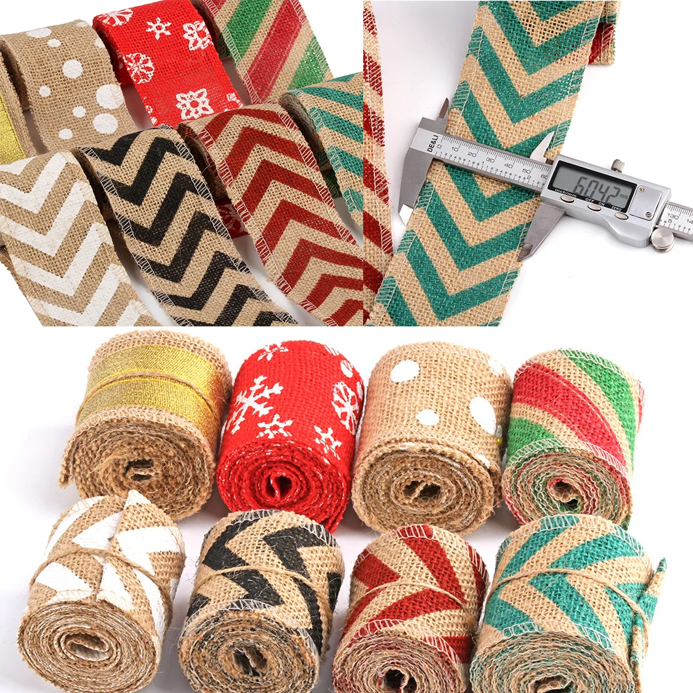 

1M 60mm Jute Burlap Rolls Hessian Ribbon Trim Fabric Sewing Printing Ribbon Vintage Wedding Decor Ornament Party DIY Supplies