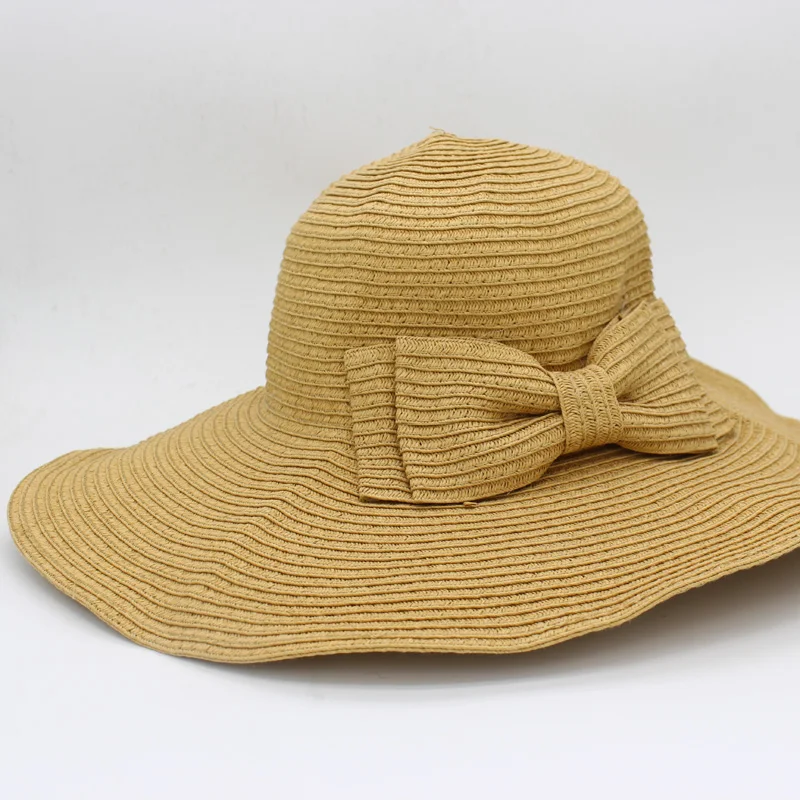 Модная однотонная женская складная широкая соломенная широкополая шляпа с кантом летние солнцезащитные козырьки дышащая Шляпа Пляжная анти-УФ Gorros