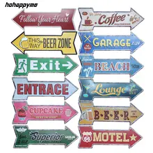 Motel seta sinal do vintage metal estanho sinais cartaz para a barra de café decoração da parede arte irregular placas decoração casa 45x16 cm