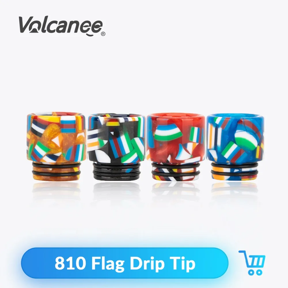 Volcanee 810 флаг полимерный капельный наконечник красочные Driptips теплостойкость для TFV12 Манта Reload емкость RTA атомайзера электронная сигарета
