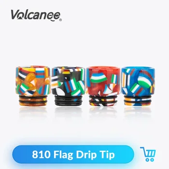 

Volcanee 810 Flag Resin Drip Tip Colorful Driptips Heat Resistance for V12 Manta Reload RTA Tank Atomizer eCig Vape Accessorie