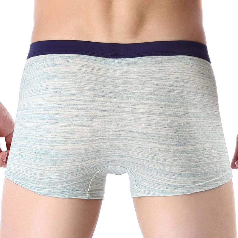 1Pcs Boxer Mens Underwear Natural Cotton Man Big Short Colorful Breathable Solid Flexible Shorts Boxer Pure Color Underpants