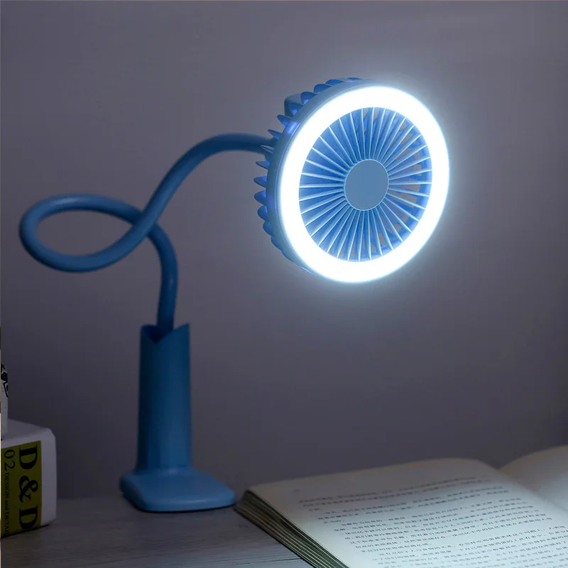 

Air Rechargeable 360 Rotation Mini Portable With Led fan Portable Hand Fan cool wind For Office Home Travel