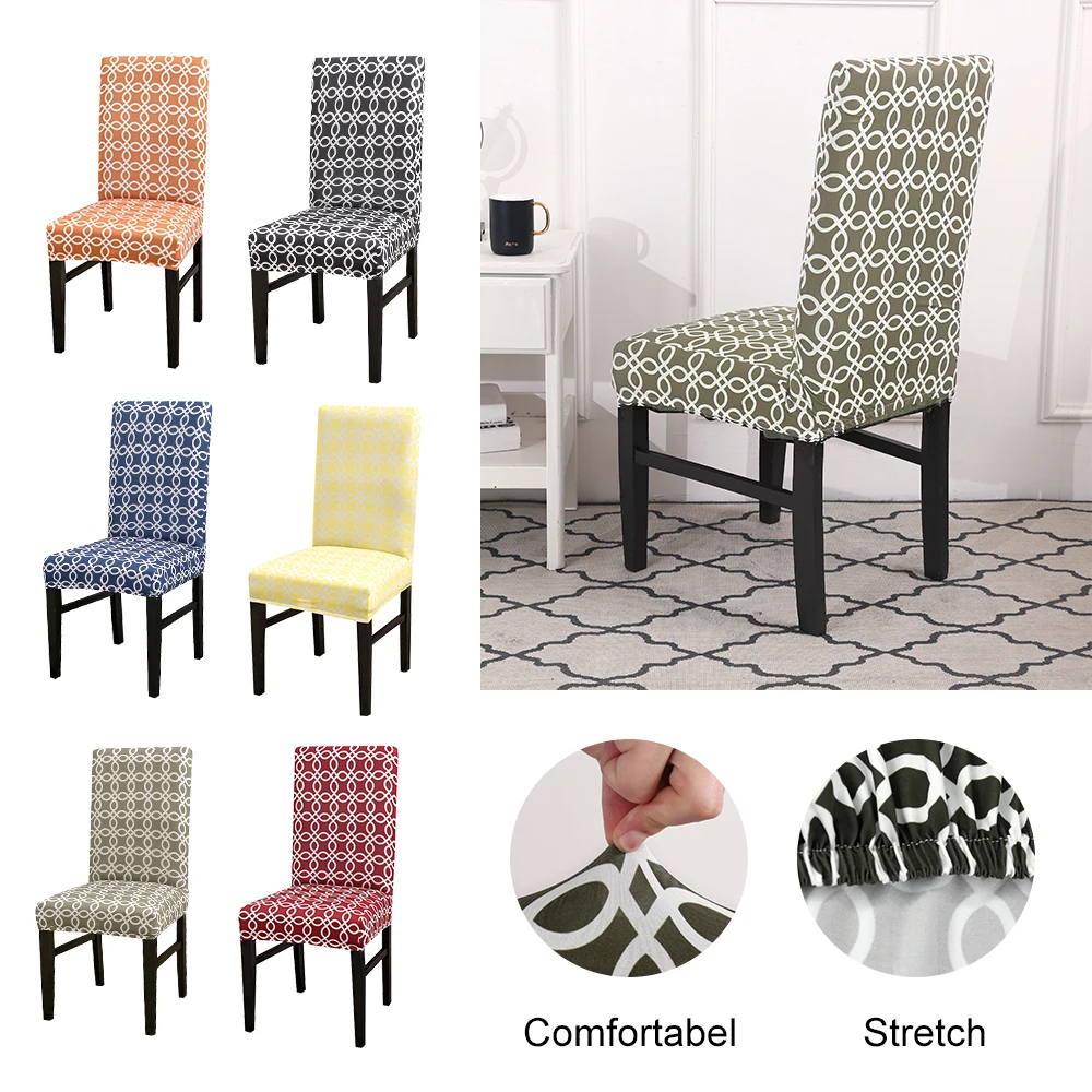 

Kitchen Chair Cover Stretch Elastic Seat Chair Kitchen Slipcover Chair Covers Flower Plaid Dining Chair Cover Spandex 1PC