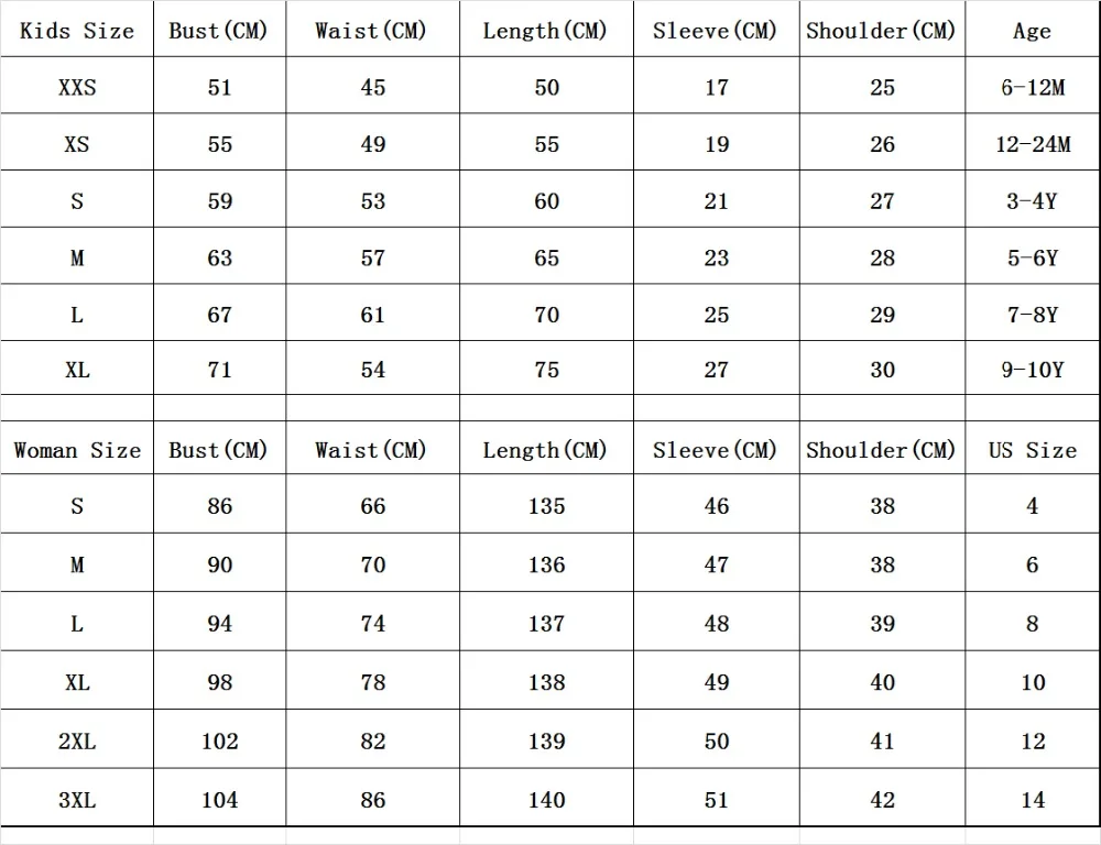 size chart